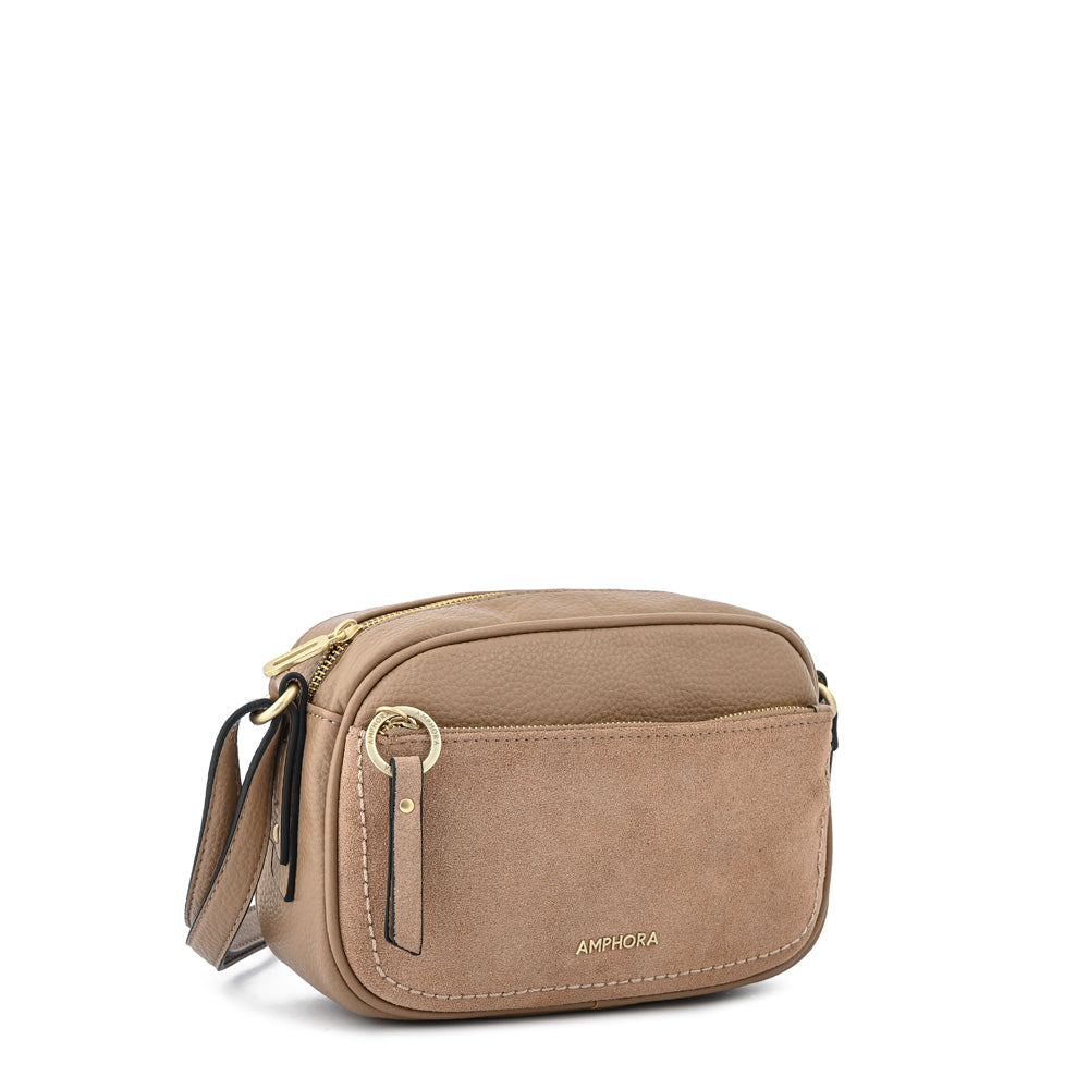 Cartera bandolera mediana villette taupe