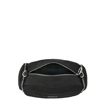 Cartera bandolera mediana madeleine negro texturizado