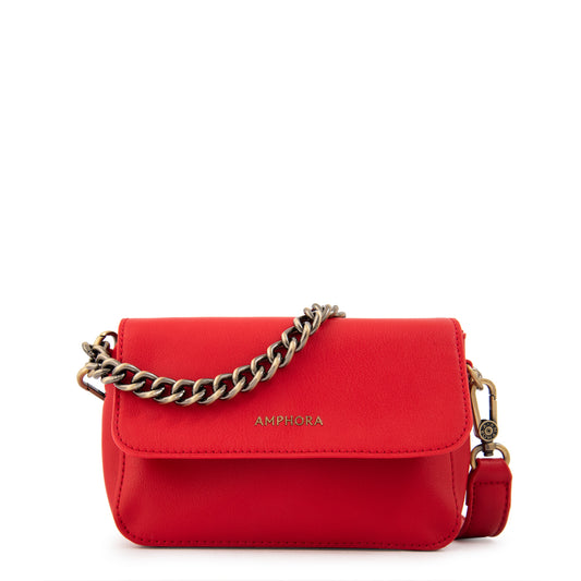 Cartera Bandolera con tapa brady pequeña rojo