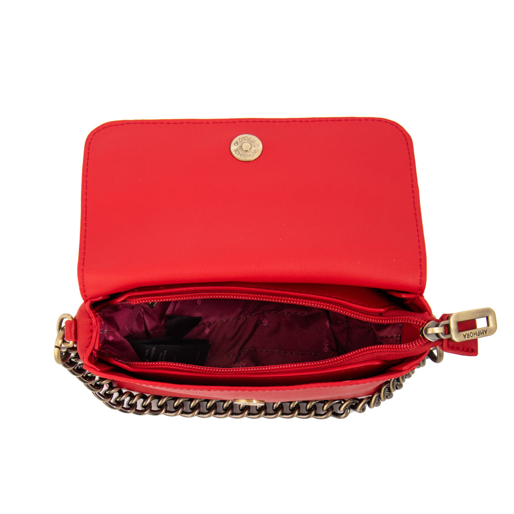 Cartera bandolera con tapa brady pequeña rojo