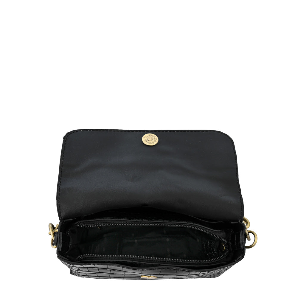 Cartera bandolera con tapa brady pequeña negro especial