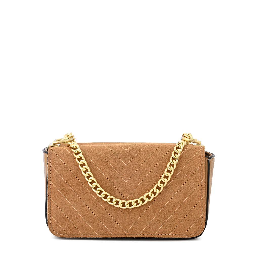 Cartera bandolera con tapa pequeña molly camel