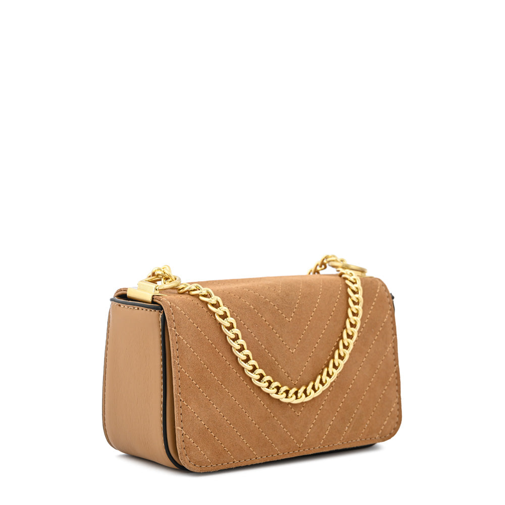 Cartera bandolera con tapa molly pequeña camel