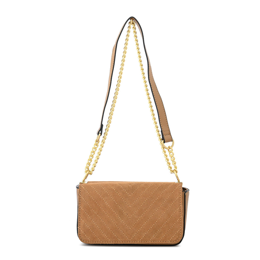 Cartera bandolera con tapa molly pequeña camel