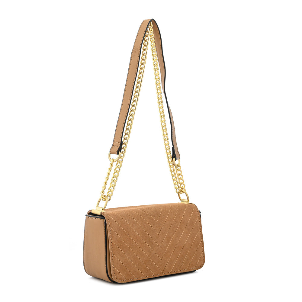 Cartera bandolera con tapa molly pequeña camel