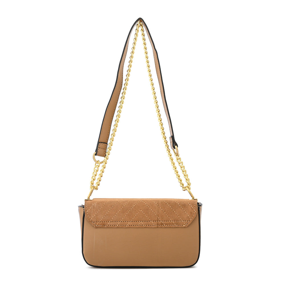 Cartera bandolera con tapa pequeña molly camel