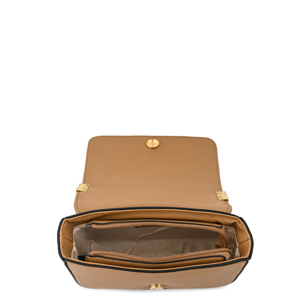 Cartera bandolera con tapa pequeña molly camel