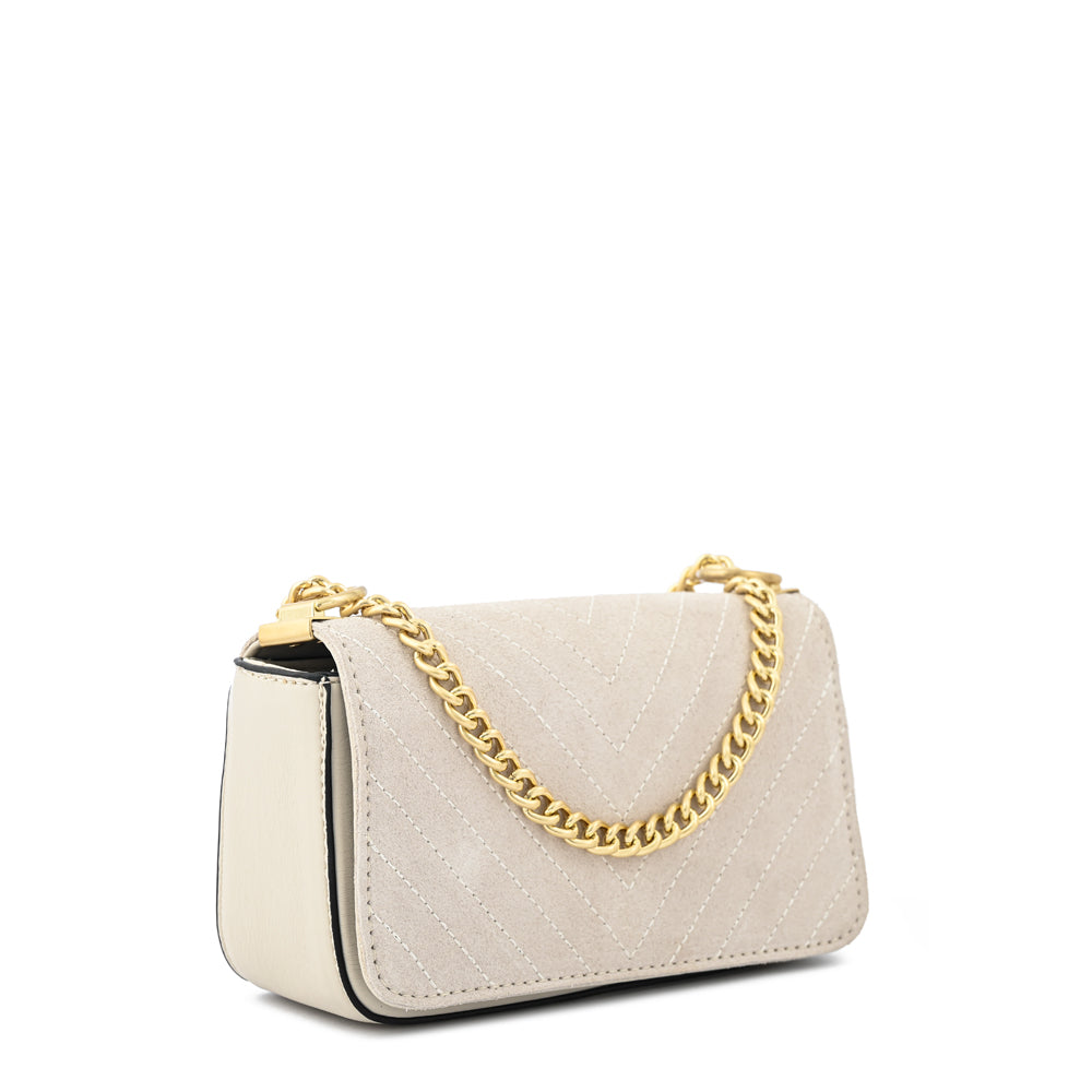 Cartera bandolera con tapa molly pequeña blanco crudo
