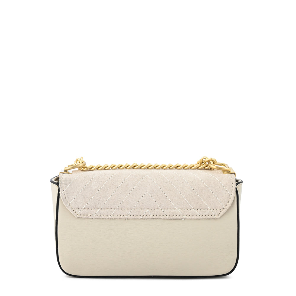 Cartera bandolera con tapa molly pequeña blanco crudo