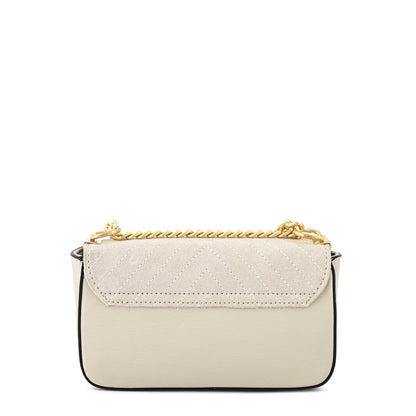 Cartera bandolera con tapa pequeña molly blanco crudo