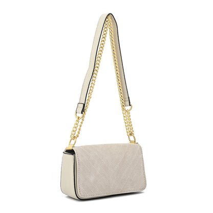 Cartera Bandolera con tapa molly pequeña blanco crudo