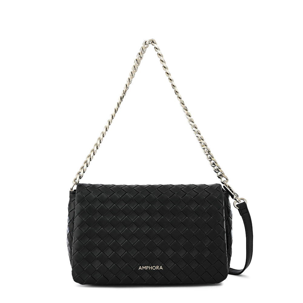 Cartera bandolera con tapa bercy mediana negro