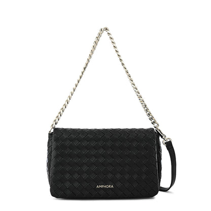 Cartera bandolera con tapa mediana bercy negro