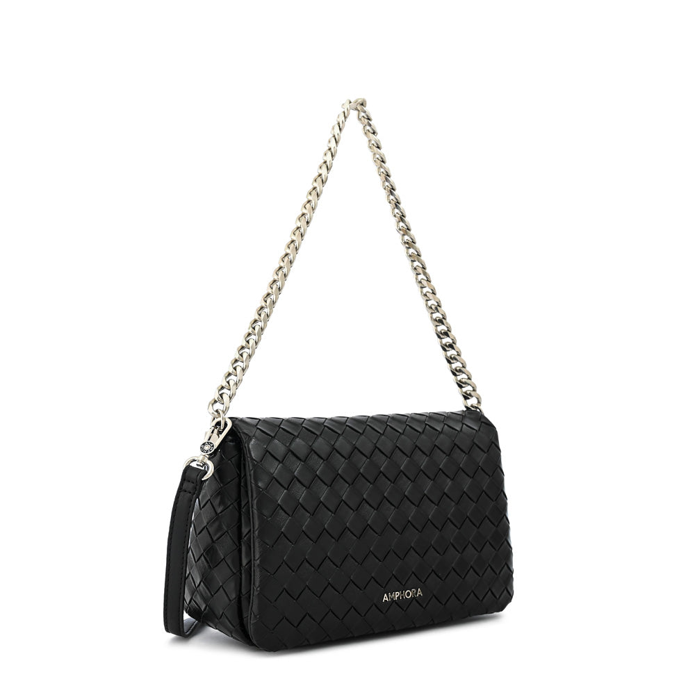 Cartera bandolera con tapa bercy mediana negro