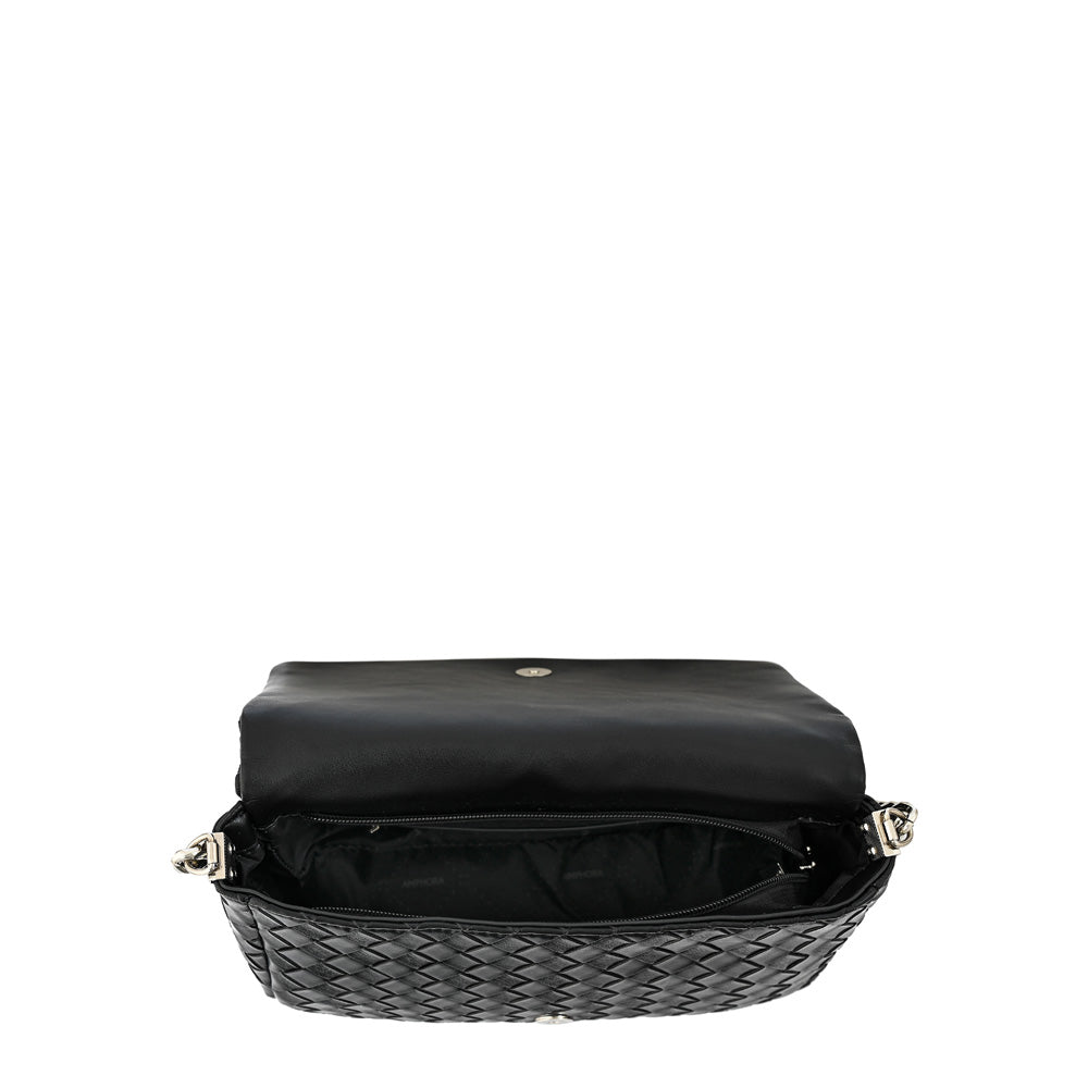 Cartera bandolera con tapa bercy mediana negro