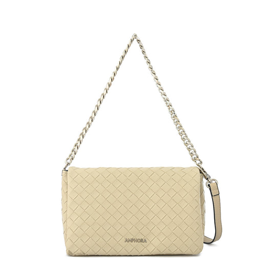 Cartera bandolera con tapa mediana bercy beige