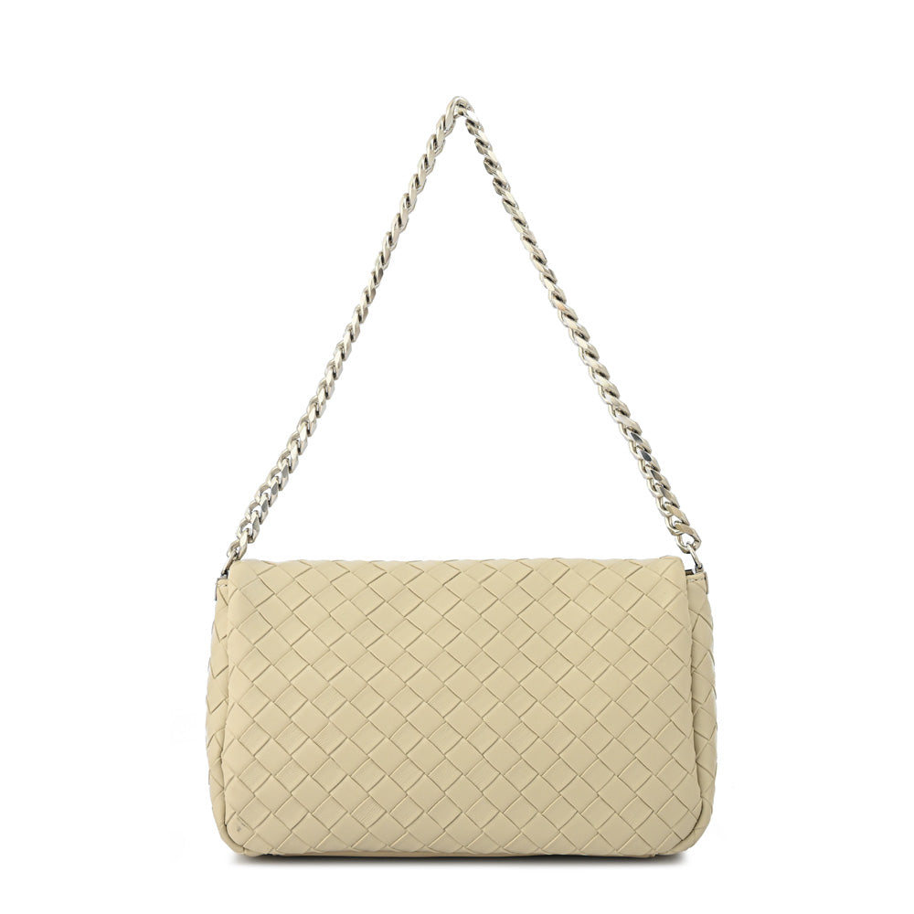 Cartera bandolera con tapa bercy mediana beige