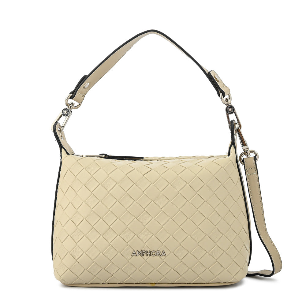 Cartera corte oval pequeña bercy beige