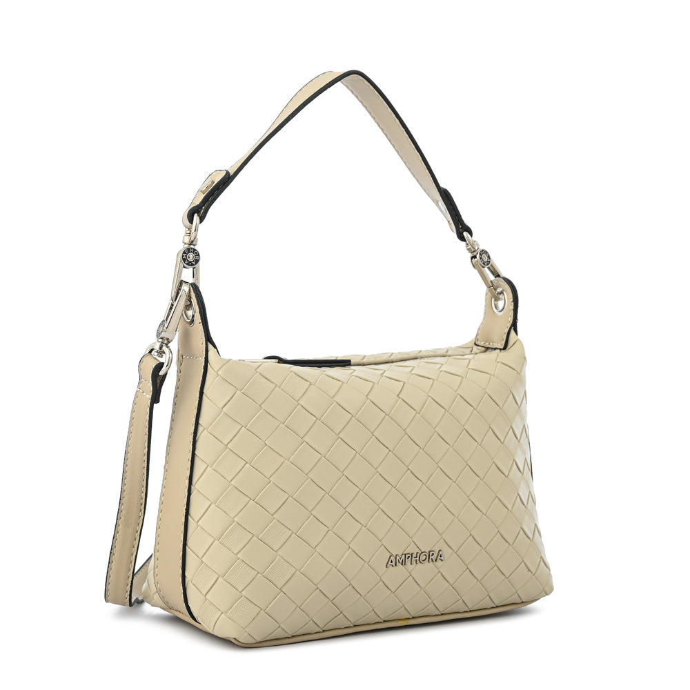 Cartera corte oval bercy pequeña beige