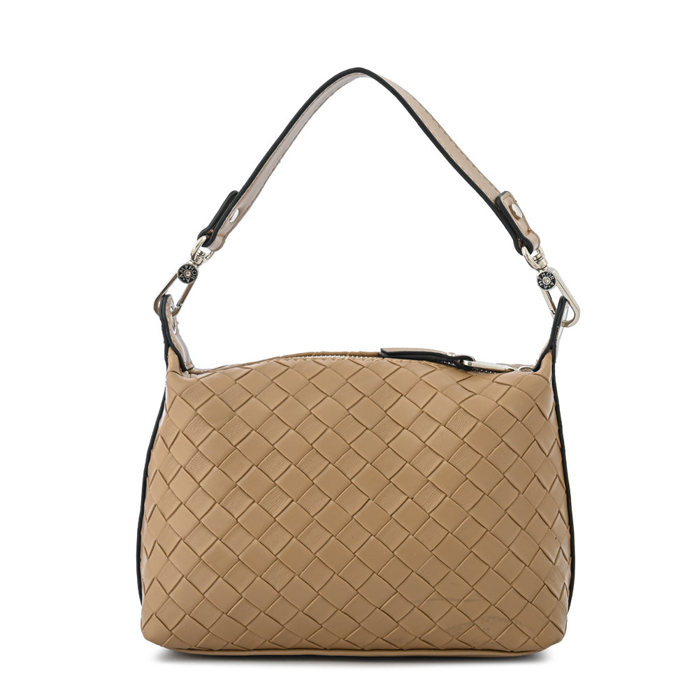 Cartera corte oval pequeña bercy beige oscuro