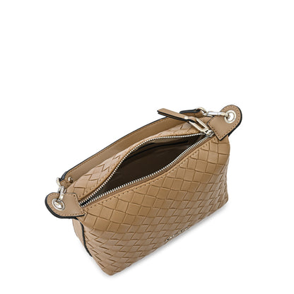 Cartera corte oval pequeña bercy beige oscuro