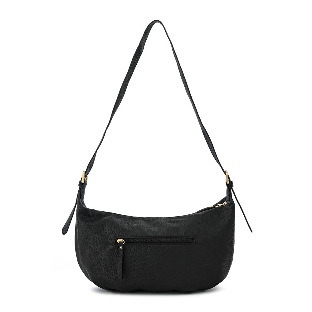 Cartera corte oval blanche mediana negro