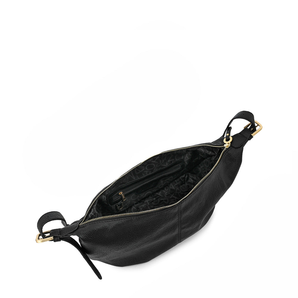 Cartera corte oval mediana blanche negro