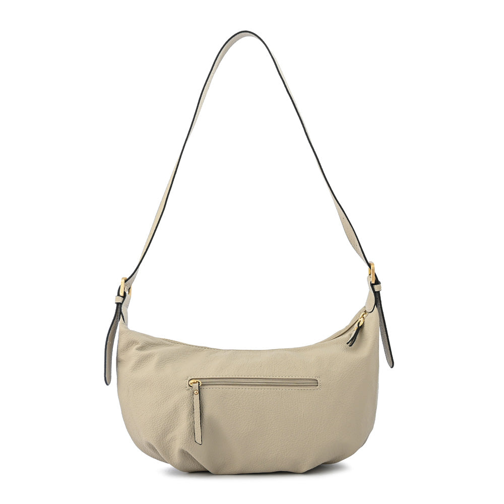 Cartera corte oval blanche mediana beige