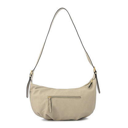 Cartera corte oval mediana blanche beige