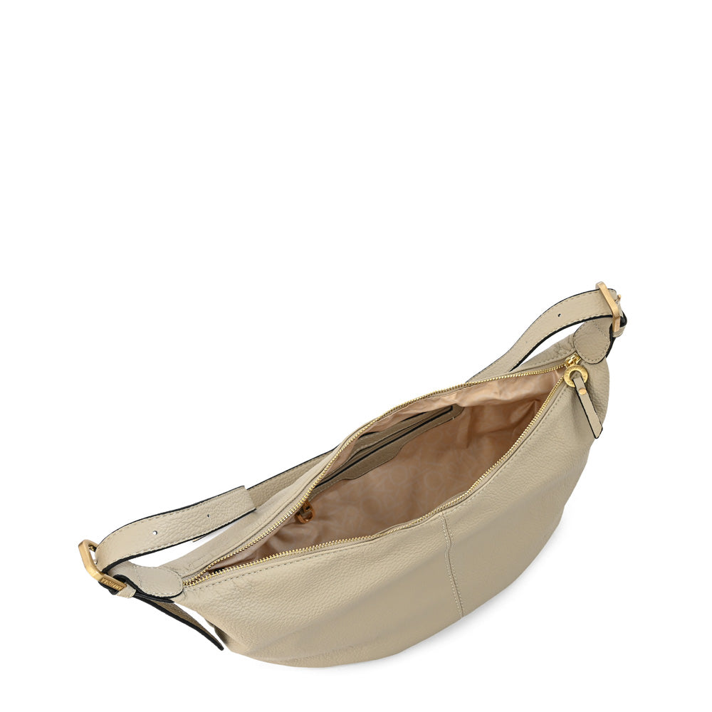 Cartera corte oval blanche mediana beige