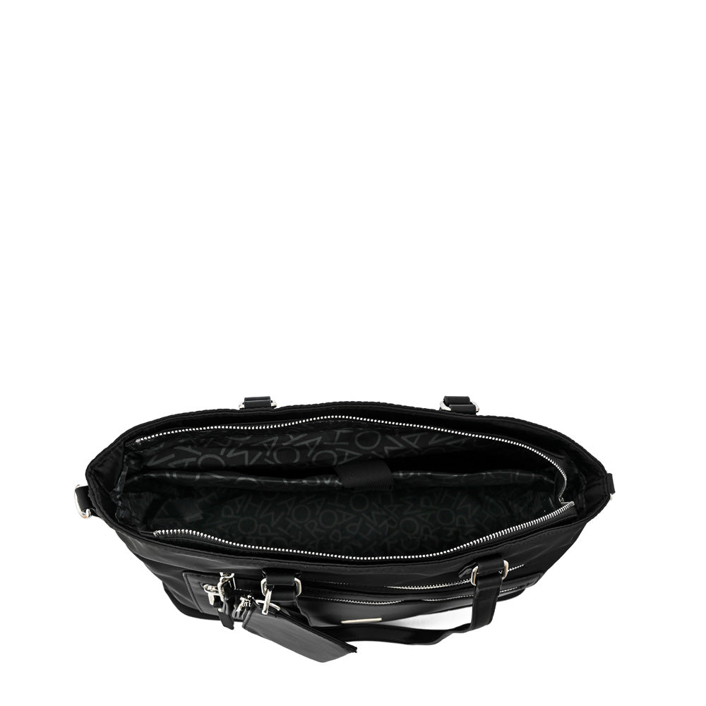 Cartera dos asas porta notebook grande gallet negro texturizado