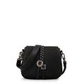 Cartera bandolera con tapa indonesia pequeña negro
