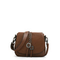 Cartera bandolera con tapa indonesia pequeña café