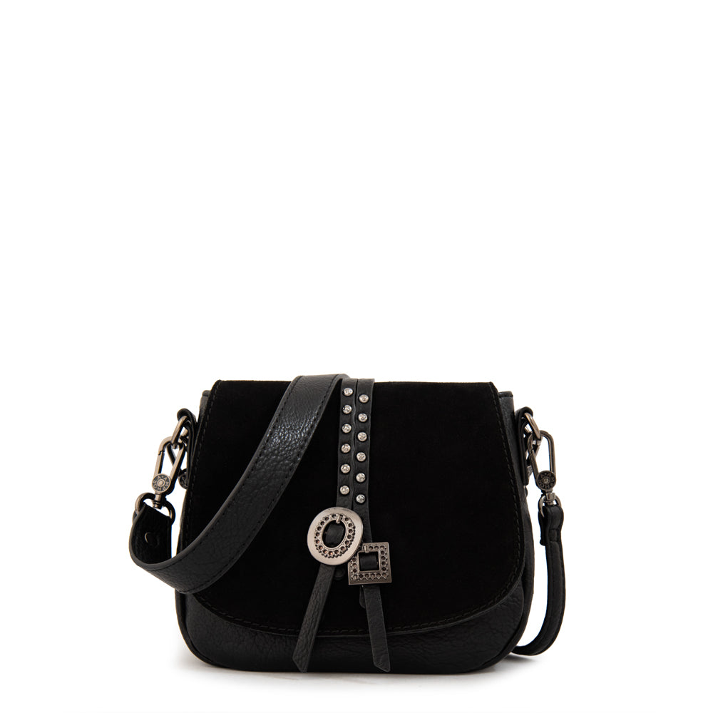 Cartera Bandolera con tapa pequeña indonesia negro especial