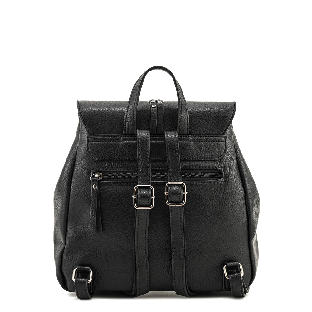 Mochila con tapa indonesia pequeña negro
