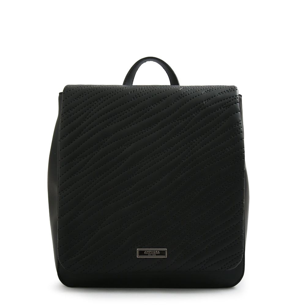 Mochila con tapa guinea mediana negro