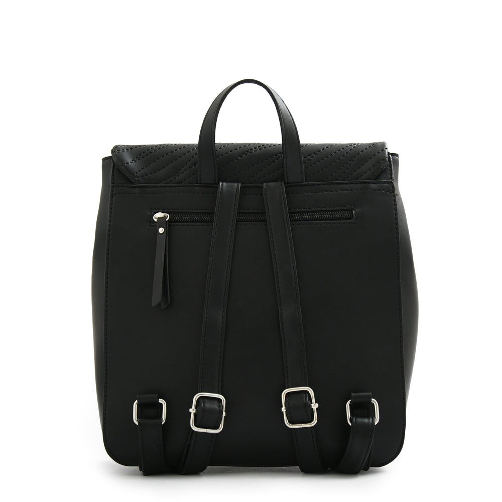 Mochila con tapa guinea mediana negro