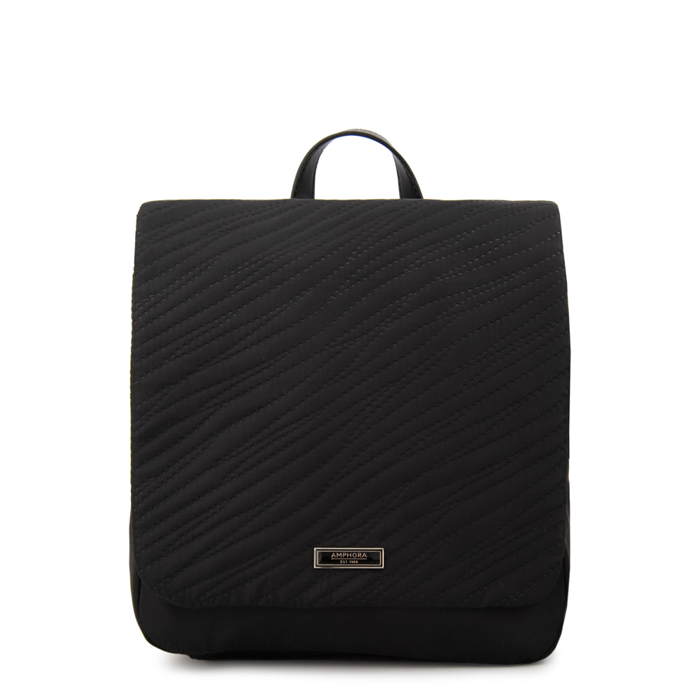 Mochila con tapa guinea mediana negro especial