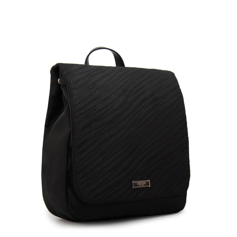 Mochila con tapa guinea mediana negro especial