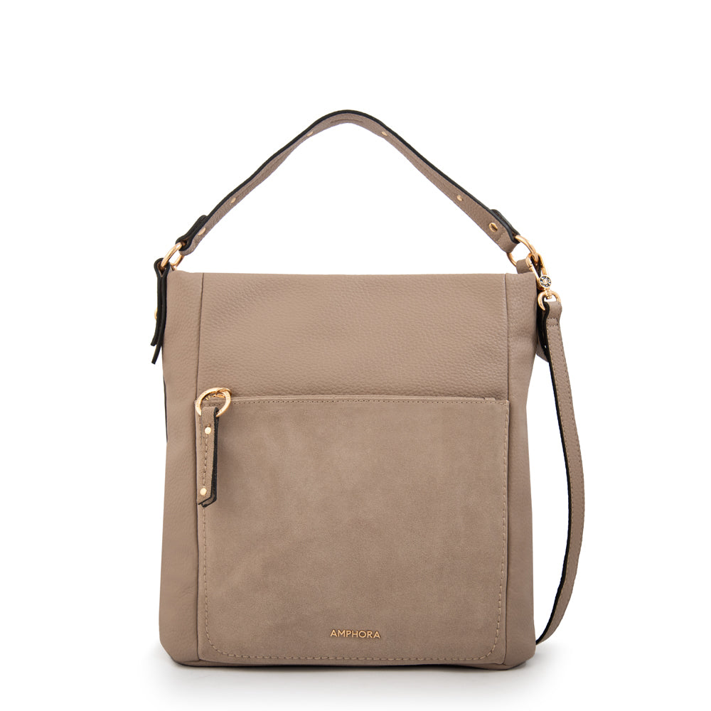Cartera tote corte recto asmara mediana taupe