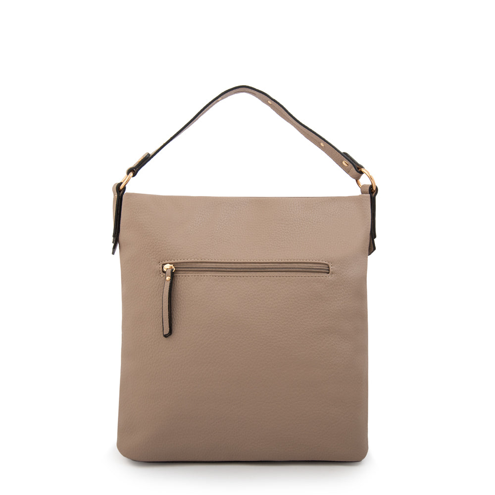 Cartera tote corte recto asmara mediana taupe