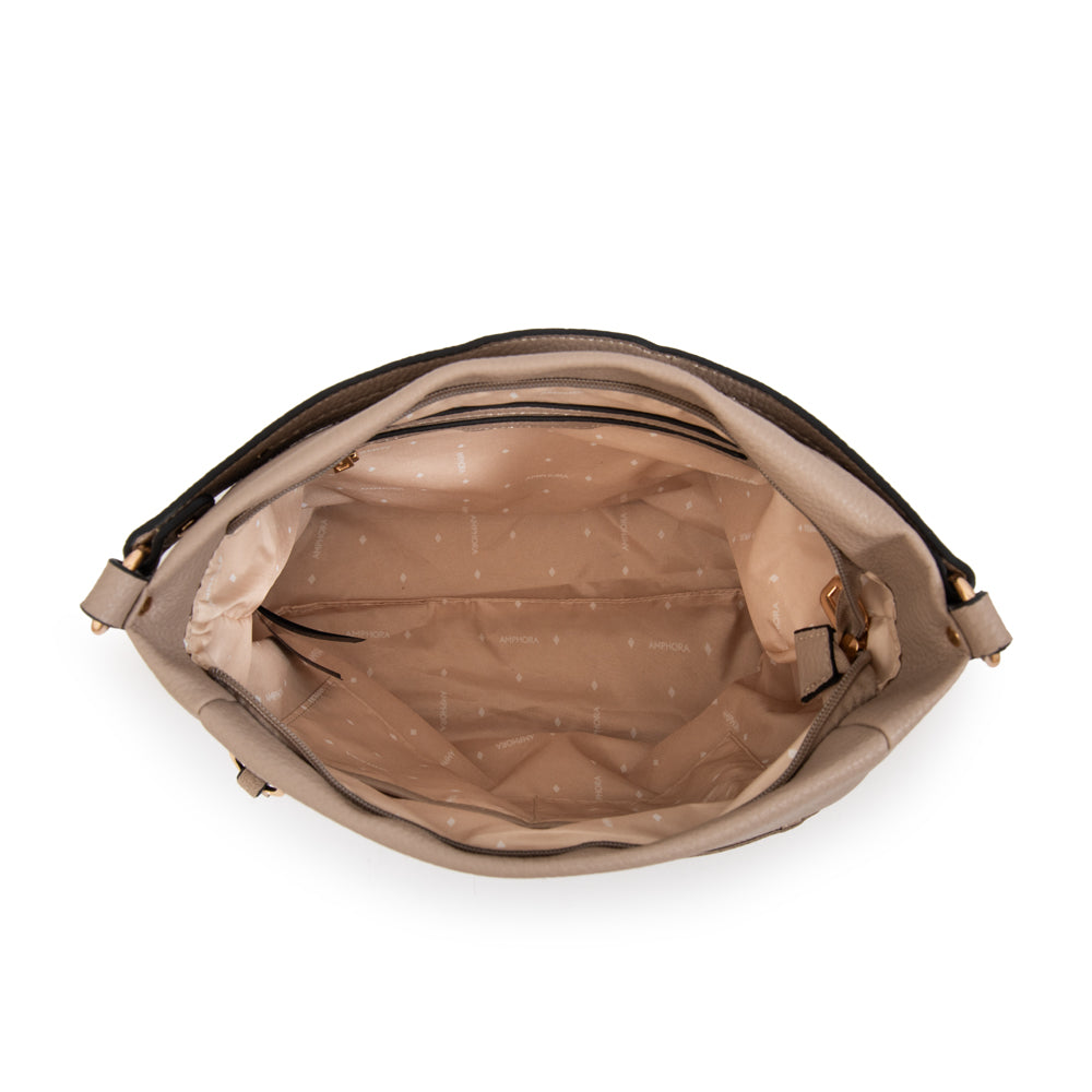 Cartera tote corte recto asmara mediana taupe