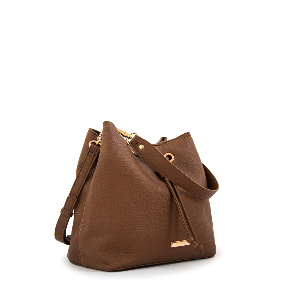 Cartera bandolera bruselas mediana café oscuro
