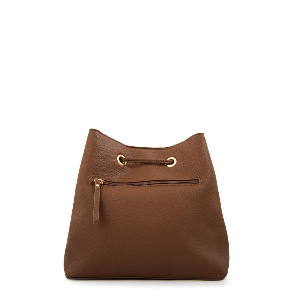 Cartera bandolera bruselas mediana café oscuro