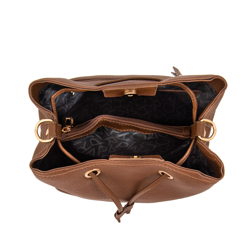 Cartera bandolera bruselas mediana café oscuro