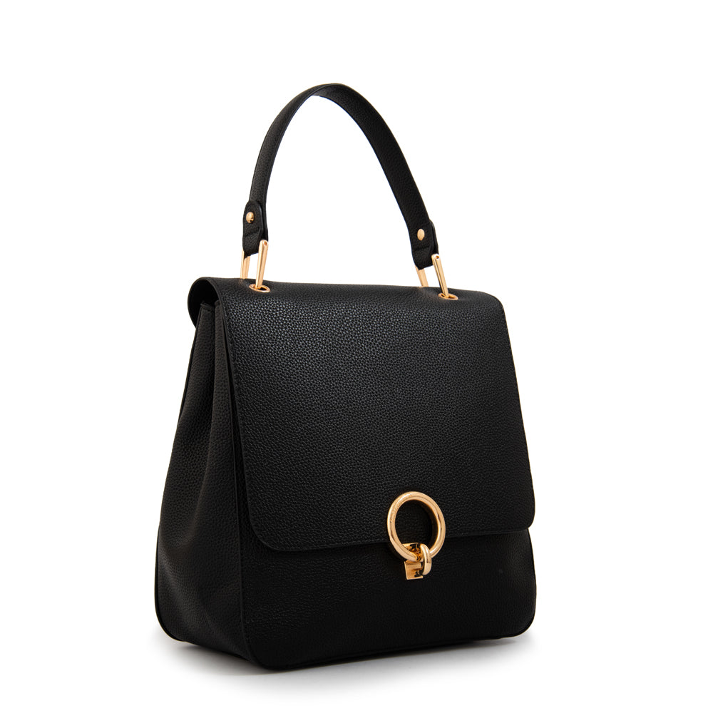 Mochila con tapa libia mediana negro