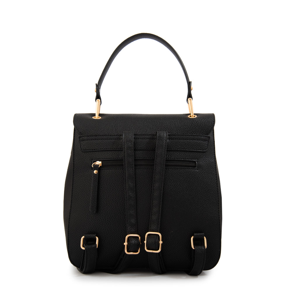 Mochila con tapa libia mediana negro