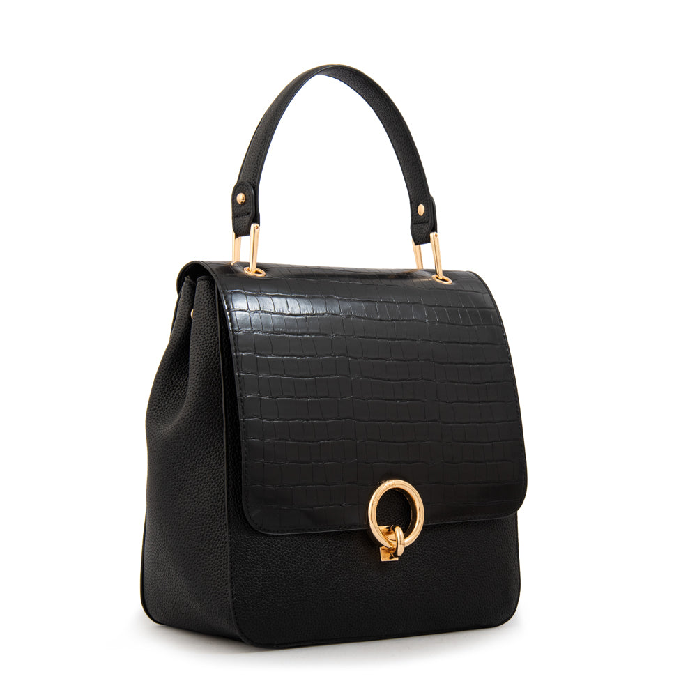Mochila con tapa libia mediana negro especial