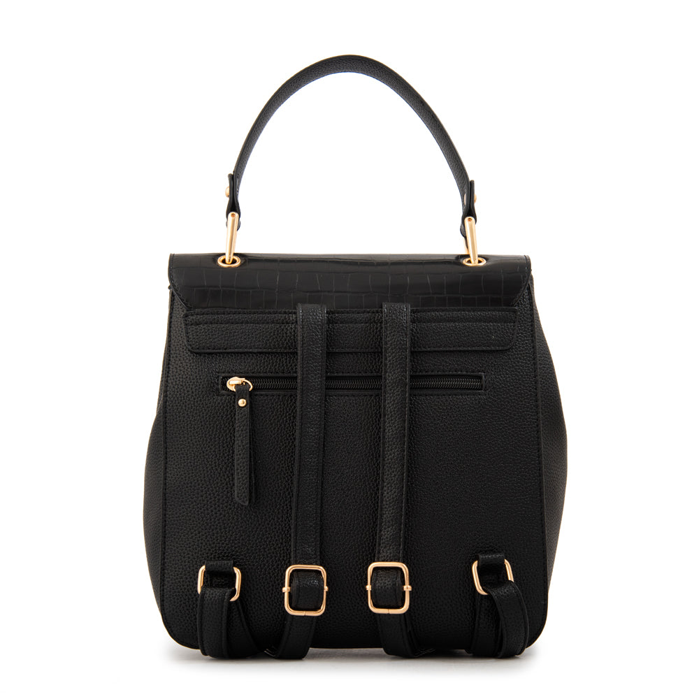 Mochila con tapa libia mediana negro especial