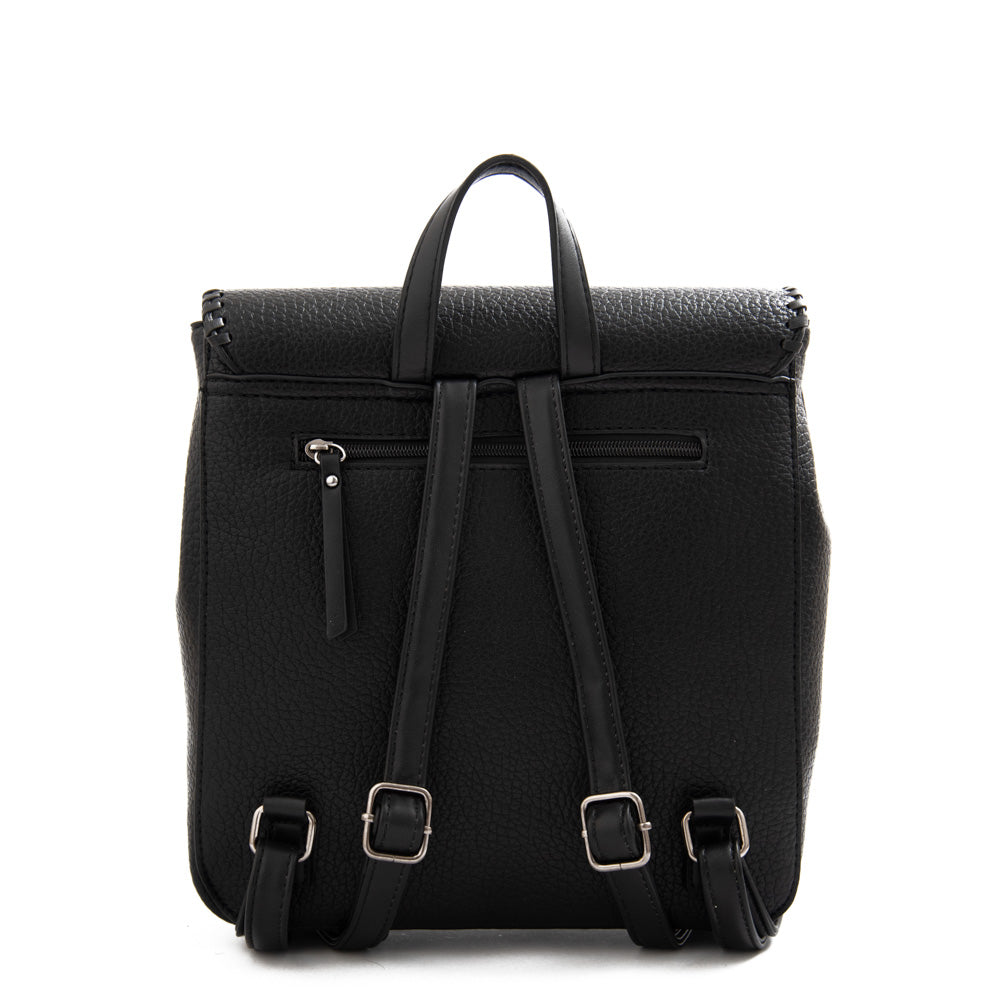 Mochila con tapa bissau mediana negro